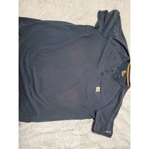 Carhartt Force Relaxed Fit Blue Polo Short Sleeve Shirt Size 2XL see details